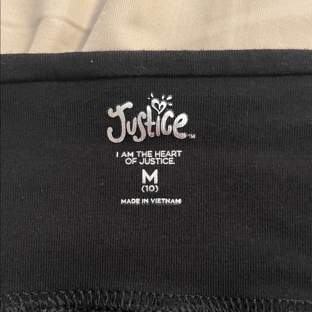 Justice Black Logo Kids Leggings
